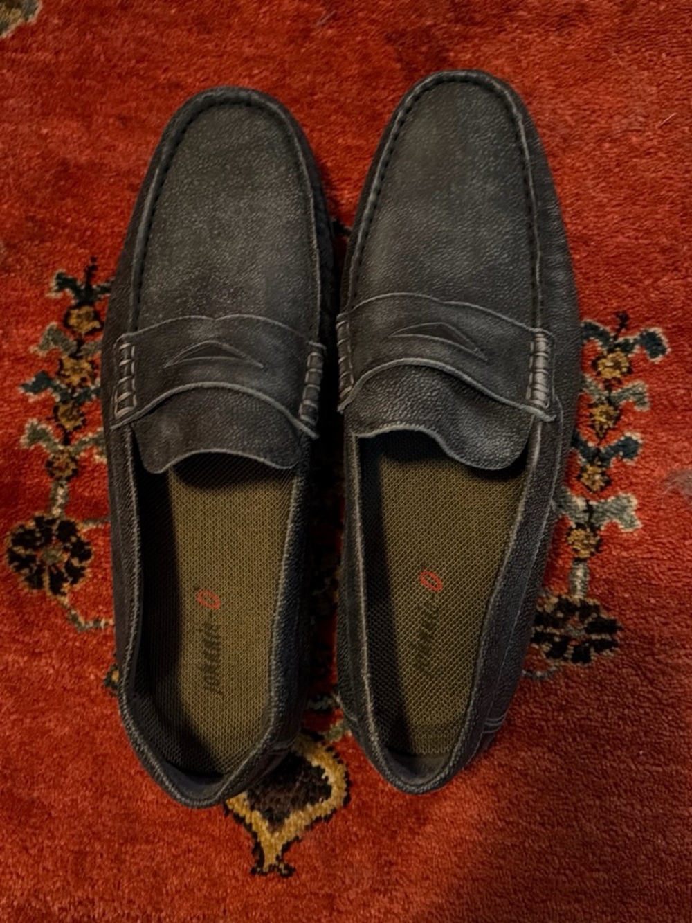 Men's Johnnie’O Blue Leather Slip-On Loafers